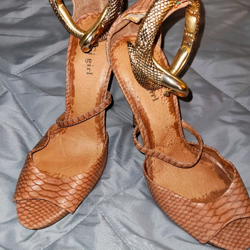 Zigi gold bangle stilettos